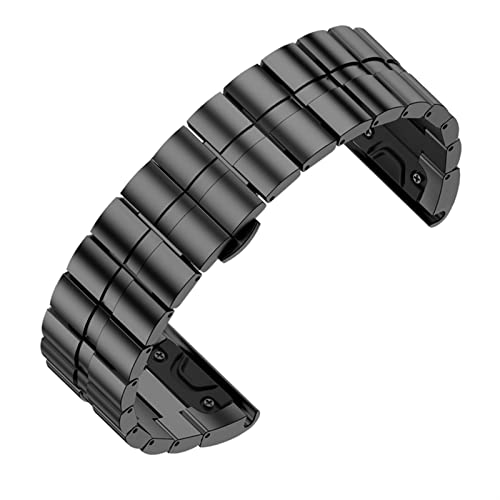 Bracelet montre 26mm acier inoxydable Garmin Fenix 7X 5X 3 noir