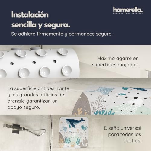Miniatura 4 de Homerella Alfombrilla De Ducha Sensible A La Piel, 53 X 53 Cm, Incluye Suspensión, Sin Bpa, Sin Látex, Alfombrilla De Ducha Antideslizante, Resistente Al Moho, Lavable A Máquina