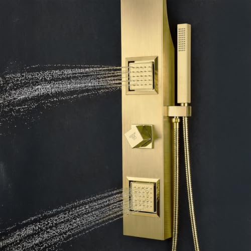ANZZI 39" Shower Panel, Brushed Gold, Jetted by ANZZI - Used condition - Image 5