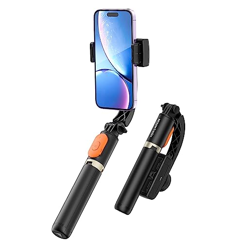 Amazon Basics Mini Gimbal for Smartphone with Wireless Remote, Extendable Bluetooth Selfie Stick and Tripod, Auto Balance for Vlog and Anti Shaking for Live Videos, Compatible with iPhone and Android Amazon Basics Mini Gimbal for Smartphone with Wireless Remote, Extendable Bluetooth Selfie Stick and Tripod, Auto Balance for Vlog and Anti Shaking for Live Videos, Compatible with iPhone and Android