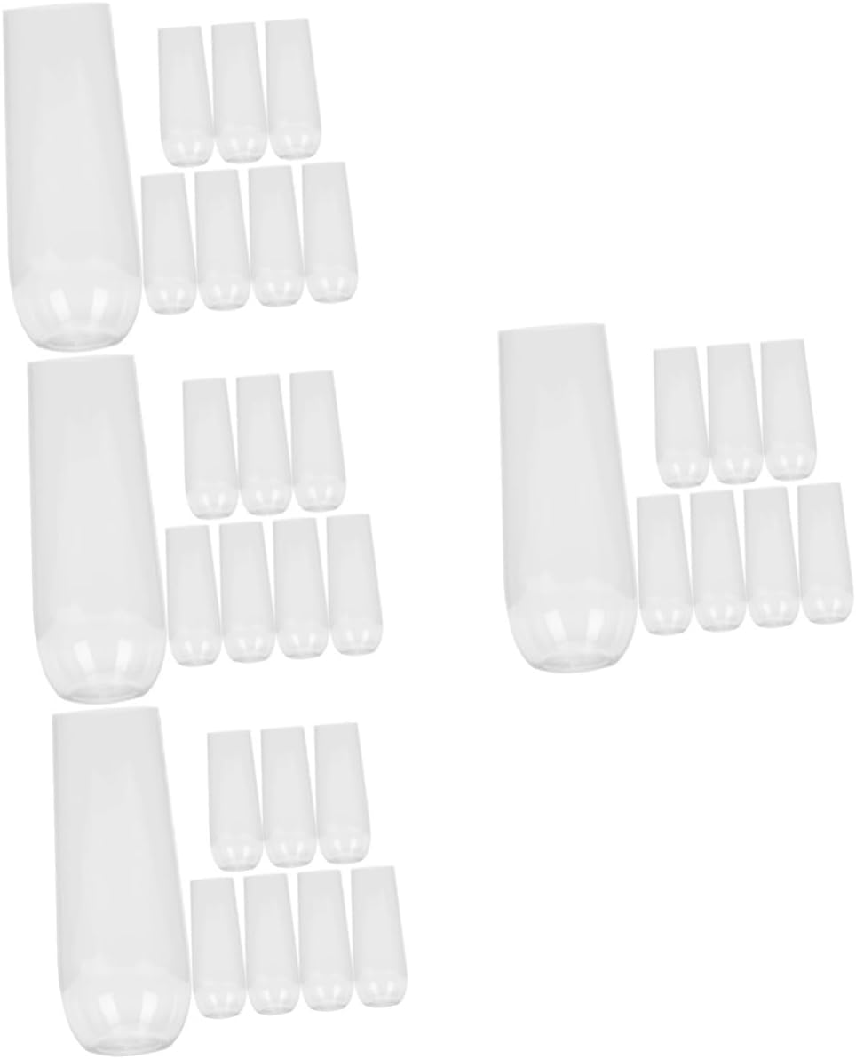 Cabilock 32pcs Unbreakable Plastic Wine Cups Reusable Drinking Glasses for Parties Juice Cocktails and Water Creative Stylish for Home and Events