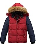 Wantdo Boy's Waterproof Winter Coat Thicken Down Puffer Jacket Fleece Filling Outwear with Fur Hood...