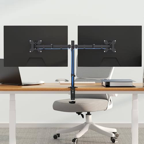 Pholiten Dual Monitor Stand, Heavy Duty Adjustable Monitor Arm Desk Mount for 2 Screens up to 32 Inches, Tilt, Swivel, Rotate, Supports 22 lbs Per Monitor Arm by Pholiten - Image 8