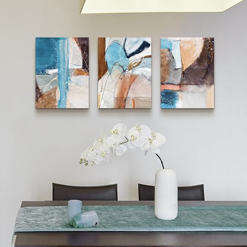 DZRWUBHS Canvas Wall Art For Living Room Modern Wall Decorations For Bedroom Abstract Ink Wall Painting Office Large Wall Decor Pictures Artwork Framed Prints Ready to Hang Room Home Decor 3 Piece