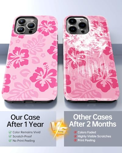 Coque iPhone 13 Pro Max rose fleur hibiscus compatible Magsafe silicone choc - 7
