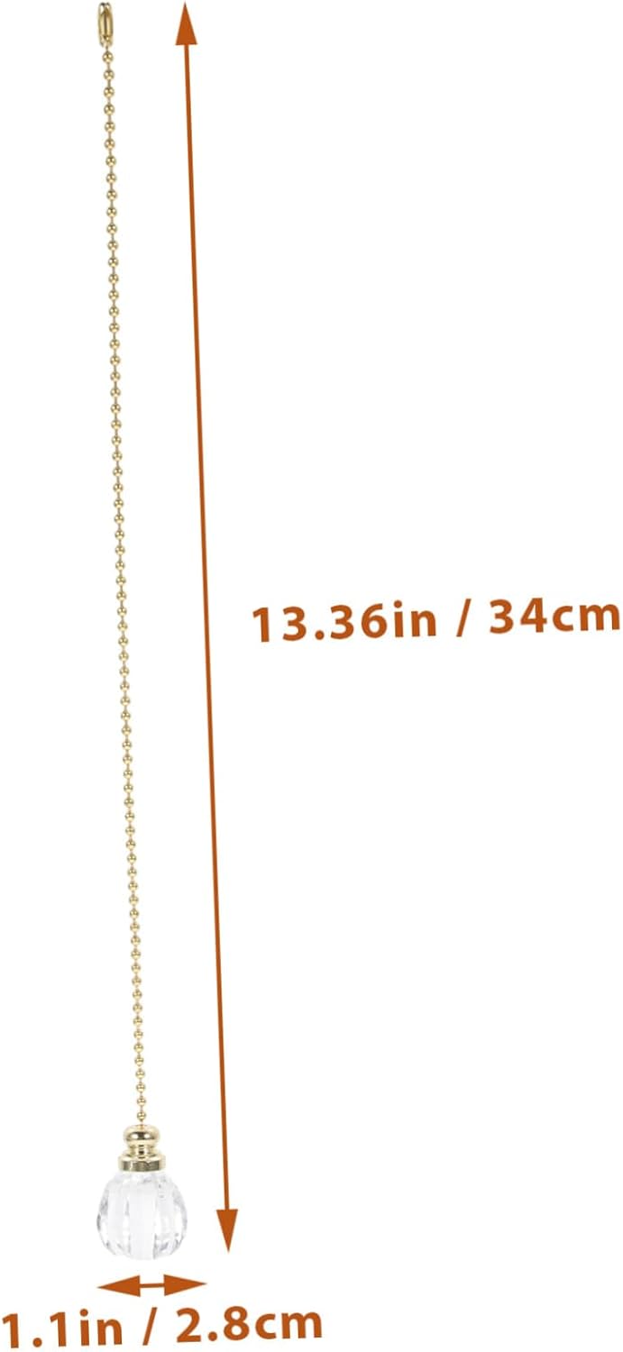 Gadpiparty Crystal Fan Pull Chains Ceiling Fan Pull Chain Sturdy Iron Crystal Design for High Ceiling