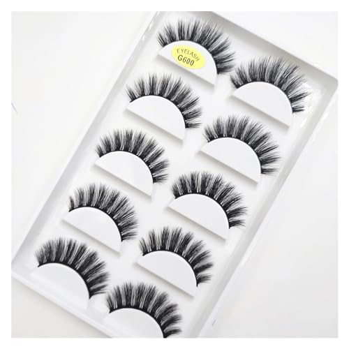 UAMOU 10/50/100 pudełek 5 par naturalne sztuczne rzęsy sztuczne rzęsy makijaż 3d norek przedłużanie rzęs rzęsy z norek Faux Cils Maquiagem Cheerfully (Color : S19 5Pairs, Size : 100 Boxes 500Pairs)