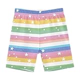 Sletend Rainbow Star Girls’ Comfy Lined Shorts Lightweight & Skin-Friendly Cotton for All-Day Comfort Ideal for Travel Beach or Home Lounging Toddler Sizes