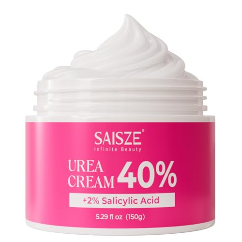 SAISZE Urea Cream 40 Percent for Feet Maximum Strength, Foot Cream for Dry Cracked Heels and Feet, Moisturizer with 40% Urea and 2% Salicylic Acid, 5.29 oz