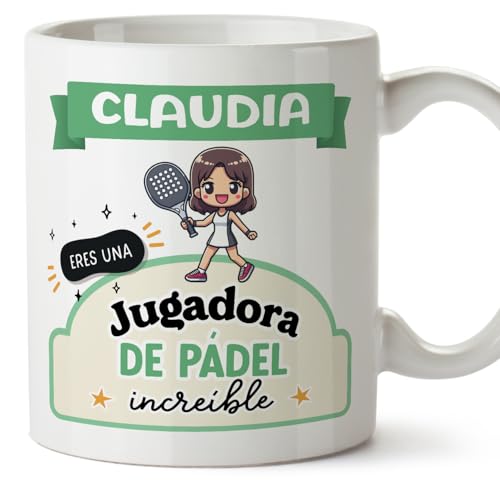 MUGFFINS Tazas Personalizadas para JUGADORA DE PADEL mujer - En Español - Eres increíble - Kawaii - 11 oz / 330 ml - Regalo Personalizable original y divertido