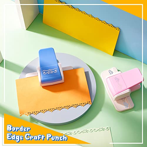 2 Pcs Paper Punch Fancy Border Punch Edge Craft Punches Flower Embossing Punch Handmade DIY Gift Card Puncher for Paper Craft Scrapbooking Wedding Cards(Sweet Style)