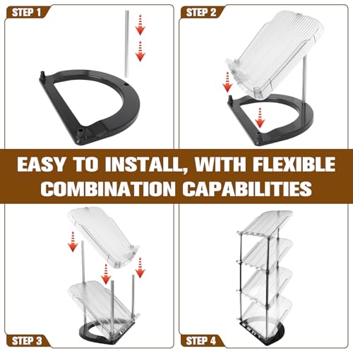 2Pack Free Standing Narrow Shoe Rack, 5-Tier Slim Vertical Sloping Shoe Rack Organizer for Small Spaces and Corners, Shoes and Boots，Easy Assembly Vertical Shoe Storage Shelf by Swess - Image 7