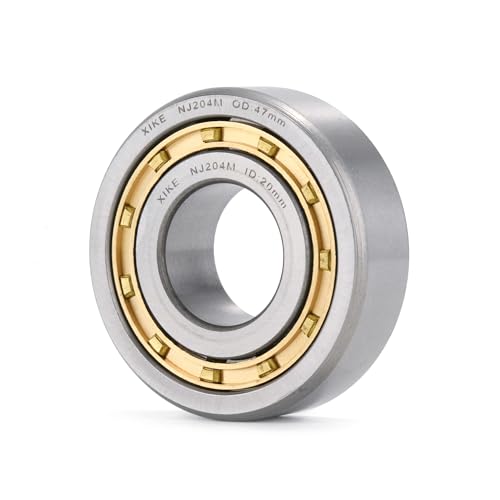 XIKE 1 Pcs NJ204M Cylindrical Roller Bearings 20x47x14mm, Fits DIY/Motor/Turbines/Compressors/Reducer/Gearbox, Industrial/Agricultural/Engineering/Garden Machinery.