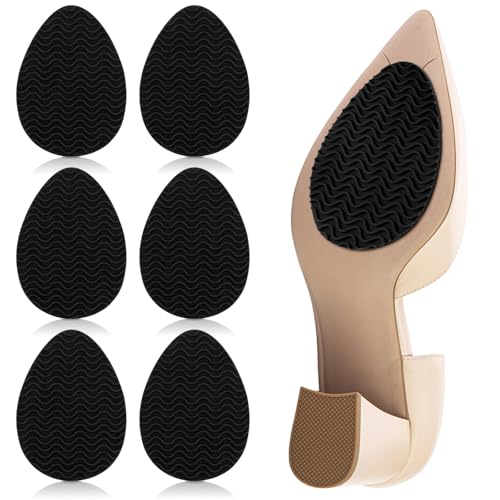 SHENLIU 6 Stück Rutschfeste Gummisohlen zum Aufkleben, Schuhsohlenpolster Anti Rutsch Sohle Pads Selbstklebende Schuhsohlen Reparatur Gummipads für Rutschfeste Schuhe