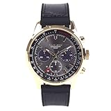 [マウロジェラルディ] 腕時計 ソーラー クロノグラフ メンズ 10気圧防水 シリコン＆牛革黒ベルト (MJ063-5)