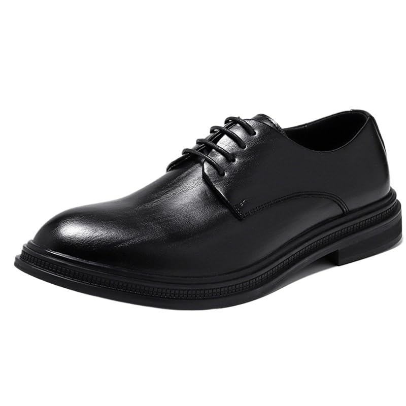 Men Casual Dress Shoes Lace Up Genuine Leather Platform Slip-on Oxfords Men's Tuxedo Shoes