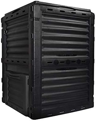 Garden Compost Bin from BPA Free Material, 80 Gallon(300 L), Easy Assembling, Large Capacity, Fast Creation of Fertile Soil (Black)