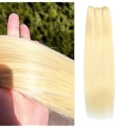 BALORIECA 10-Inch 613 Blonde Human Hair Extensions, Single Straight Bundle, 100g, Double Weft, Ta...
