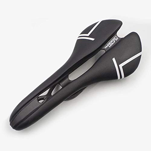 Selim Fibra de carbono 114g MTB Conforto Assento da Bicicleta (Preto Branco)