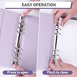 AKONEGE PU Leather A5 Ring Binder with Magnetic Closure 6 Ring Binder Cover for A5 Filler Paper, Refillable Notebook, Budget Binder Planner for Business, Travel Diary, Work, Purple (No Inner Pages) - Image 4