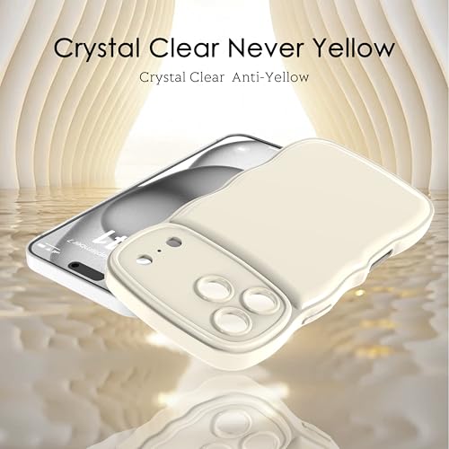 BOBULIER Wavy Frame Clear Case for iPhone 11 Pro 5.8", Cute Non-Yellowing Slim Soft TPU Shockproof Phone Case with Curly Wave Edges, Lightweight Protective Cover for Women Girls – White by BOBULIER - Used condition - Image 2