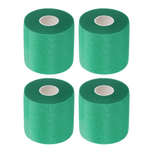 PATIKIL Schaumstoff Vorverpacktes Sportband 2.75 x 30 Yards 4 Rollen Nicht Klebend Prewrap Stirnbänder für Haare Fußball Sport Handgelenke Ellbogen Knie Knöchel Dunkel Grün