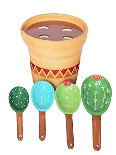 Lindos copos medidores | Conjunto de colheres de medição de cacto em vaso | Colheres de medição de c