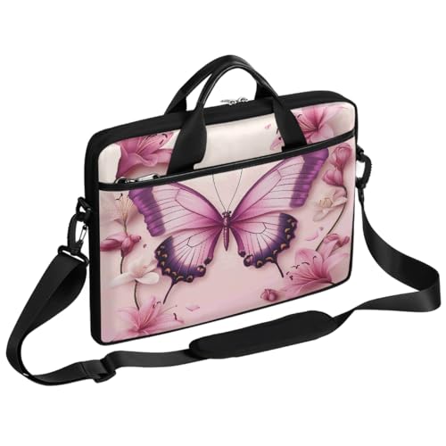 Bolso para laptop Butterfly Flower Lily 15 pulgadas