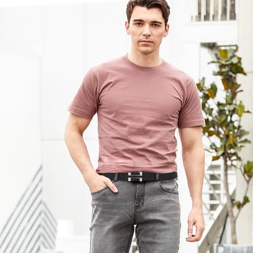 Image of Aurolran Men&Womens Leather Dress Belt Business Automatic Buckle Belt Color-Black Silver Gold
