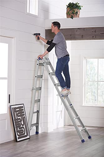 Cosco 18Ft Reach Height Aluminum Multi-Position Ladder,300 Lb. Load Capacity Type Ia Duty Rating #TOP1