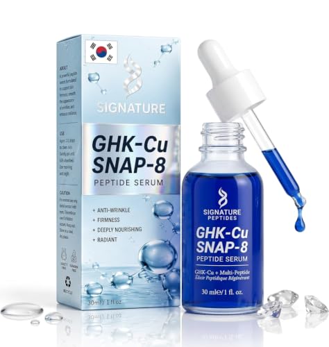 Image of Signature Peptides 1% Copper Peptide Serum for Face with GHK-Cu – Hydrating Facial Serum for Smoother, Firmer-Looking Skin – With 5% SNAP-8 (30ml)