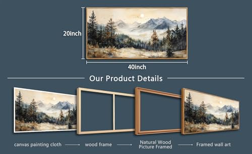 QIYILEXWART Wood Framed Large Canvas Wall Art For Living Room Wall Decor For Bedroom Office Wall Decorations The Forest Paintings Farmhouse Pictures Artwork Room Modern Home Decor by QIYILEXWART - Used condition - Image 2