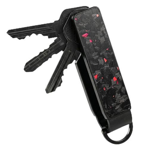 CAXGEK Key Organiser 75mm Aluminium Key Holder Compact Design with Easy Access Forge Carbon.