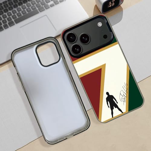 YEVAPOP Portugal Soccer Phone Case Compatible with iPhone 17 Pro Max, Lucky & Classic No.7 Soccer Cool Design Slim Shockproof Protective Cover Case (CR) by YEVAPOP - Used condition - Image 4