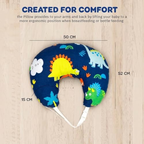Image of BAYBEE Feeding Pillow for New Born Baby | Breast Feeding Pillow with Removable & Washable Cover | Nursing Pillow for Breastfeeding Support Cushion for Propping, Tummy Time & Sitting for Baby (Blue)