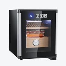 KingChii 8L Electric Cigar Humidor with New Shape Design, Digital Temperature Control Cabinet, Spanish Cedar Shelves & Hygrometer - 80 Capacity 2 Layers