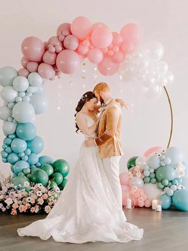 7.5FT Metal Round Wedding Backdrop Stand, Kalolary Birhday Balloon Flower Arch Large Circle Balloon Arch Stand for Wedding Ceremony Indoor Outdoor Birthday Party Decor (Balloon Excluded) - Thumbnail 5