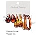 3Pairs Lightweight Minimalist Vintage Polished Teardrop Waterdrop C Shape Circle Round Cuff Acrylic Resin Hoop Earrings Colorful Thick Chunky Wide Thin Acetic Acid Earrinsg Set for Women-A brown