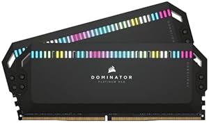 Corsair Dominator Platinum RGB DDR5 32GB (2x16GB) 6000MHz C36 Intel Optimierter Desktop-Speicher (Onboard-Spannungsregelung, Patentierte CORSAIR DHX-Kühlung, 12 Ultrahelle CAPELLIX RGB-LEDs) Schwarz