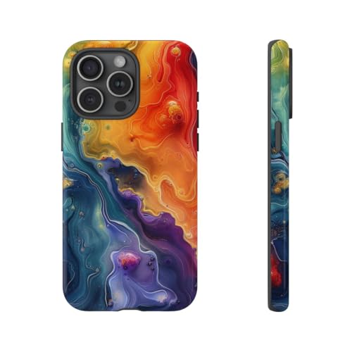 Coque iPhone 15 Pro Max motif artistique fluide coloré pour sublimer votre quotidien