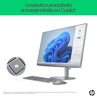 HP Omnistudio X 27-cs0000sl All-in-One, Intel Core Ultra 5-125H, Intel Evo, RAM 16GB DDR5, SSD 1TB, Display 27” IPS FHD Antiriflesso, 5MP IR Privacy Cam, Non è Touch, Windows 11, Grigio