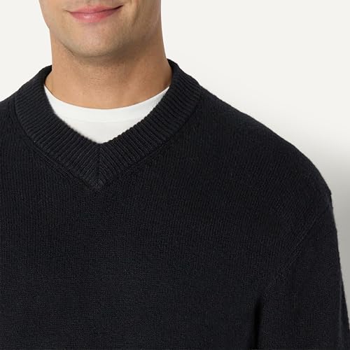 Amazon Essentials Men's Regular-Fit Cotton Blend V-Neck Sweater, Black, X-Small by Amazon Essentials - Image 5
