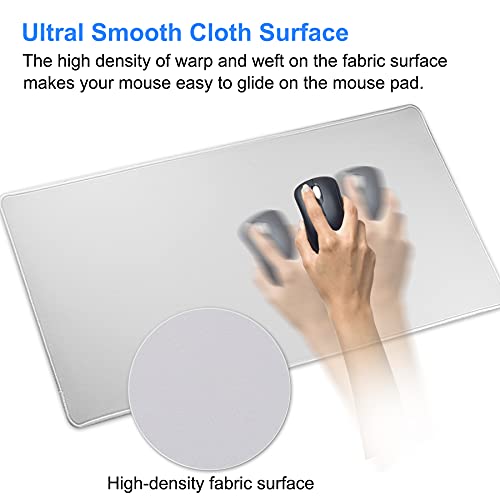 Image of Large Gaming Mouse Pad with Stitched Edges,[27.5x11.8In] Extended Mouse Pad with Non-Slip Natural Rubber Base for Gamer /Desktop /Office /Home (70x30 Greyus)