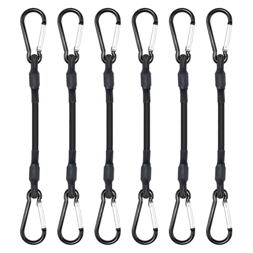 6pièces 30cmTendeurs Elastique avec Mousqueton,Lotde6 Tendeurs Elastique avec Crochets,Sangles Élastiques pour l'extérieur,Pince Cordon élastiqu Multifonctionnelle,pour Bâches,Tentes,Bagages
