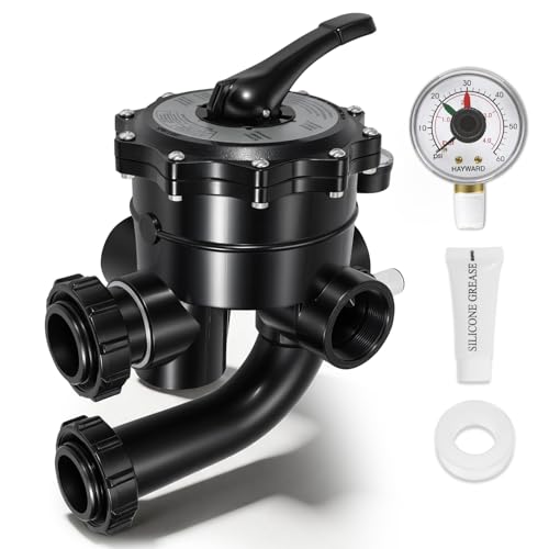 VORGENS SP0715XR50 Multiport Valve Fit for Hayward Pro-Series Vari-Flo Grid D.E. Filter, 6 Position Control Valve Repalcement for 2'' Pool Sand Filters, Backwash Valve Lateral Assembly w/Sight Glass