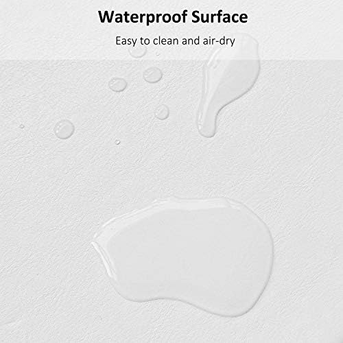 ProElife Mouse Pad Waterproof PU Leather MousePad Dual-use for Home Office Business, Non-Slip/Noise-reduction/Elegant Stitched Edge Laptop Computer Mouse Pad 9.8 x 7.5 inch (White)