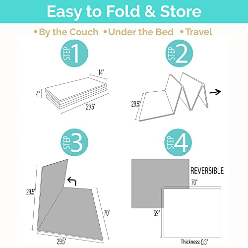 JumpOff Jo Foldable Foam Play Mat – Large Waterproof Baby & Toddler Activity Floor Mat, Double-Sided 70 x 59 Inch Play Surface - Westbound by JumpOff Jo - Image 9