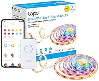 TP-Link Tapo Smart LED Light Strip, 5m, Wi-Fi App Control RGBW Multicolour LED Strip, PU Coating, Works with Alexa & Google Home & Apple HomeKit, Suitable for TV Kitchen DIY Decoration (Tapo L930-5)