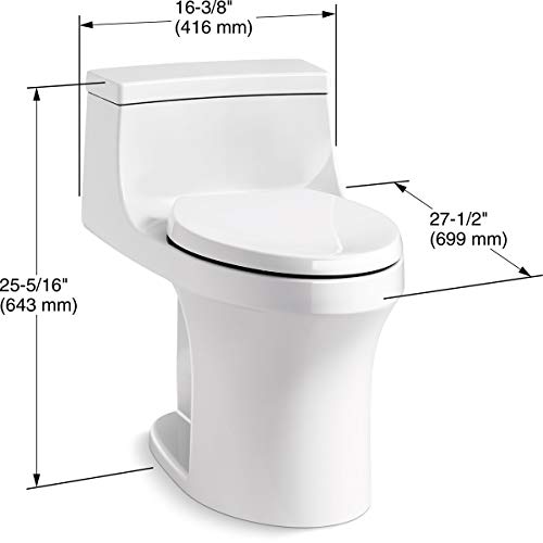 Kohler K-5172-Ra-0 San Souci Comfort Height Toilet, 25.31 X 16.38 X 27.75 Inches, White #TOP2