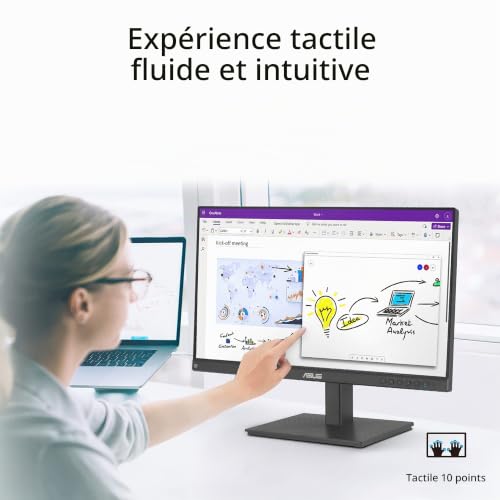 ASUS BE24ECSBT Ecran PC Tactile 23 8" FHD Tactile 10 Points Dalle IPS 75Hz 1920x1080 300cdm² 2X Display Port HDMI USB C et 3X USB A Haut parleurs Ajustement Hauteur et Pivot - vue 8